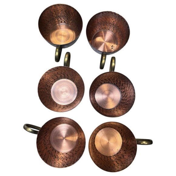 Copper Handarbeit Teacup and Saucer Set Of 6 - Picture 11 of 14